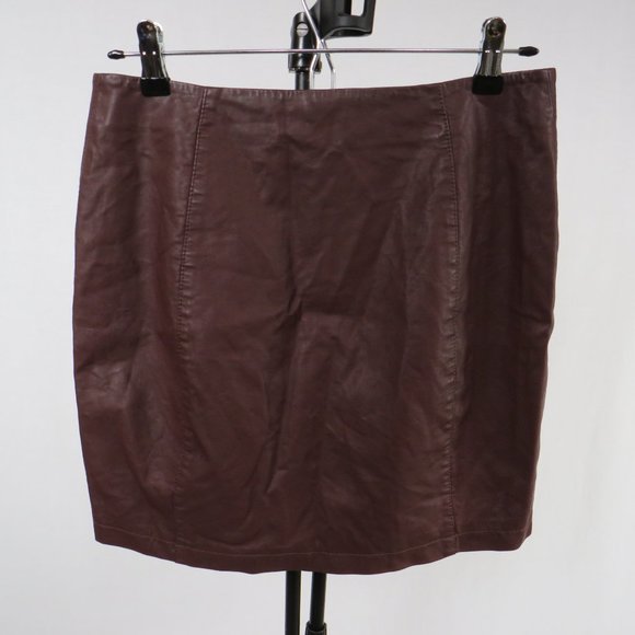 Free People Brown Faux Leather Skirt - Picture 3 of 6